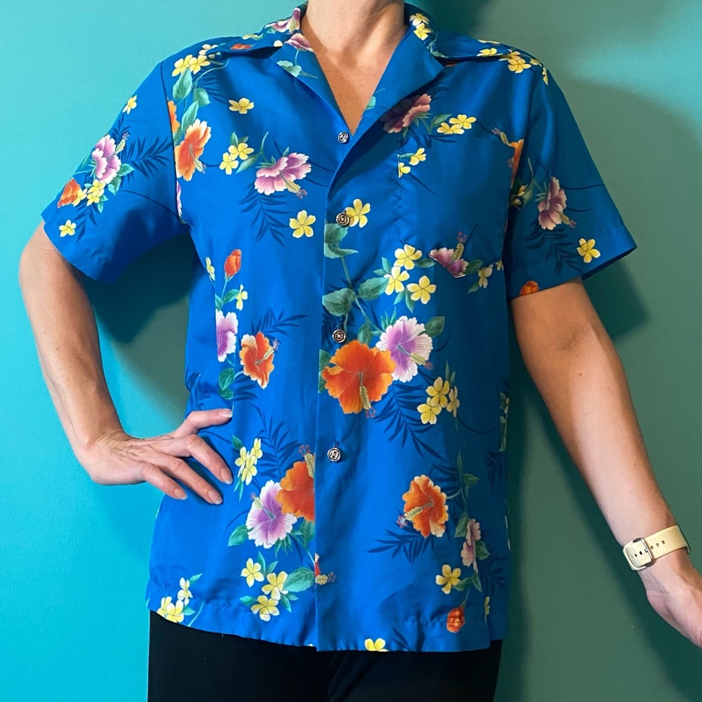 Blue Hawaiian shirt -made in Hawaii